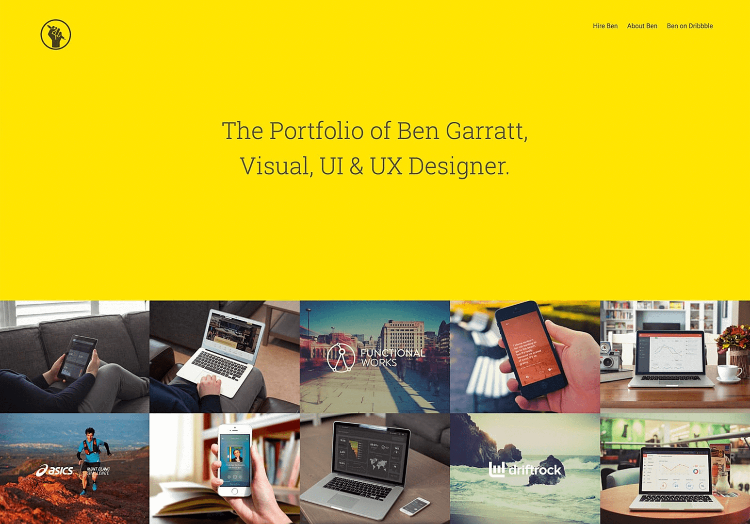 Dunked portfolio website example.