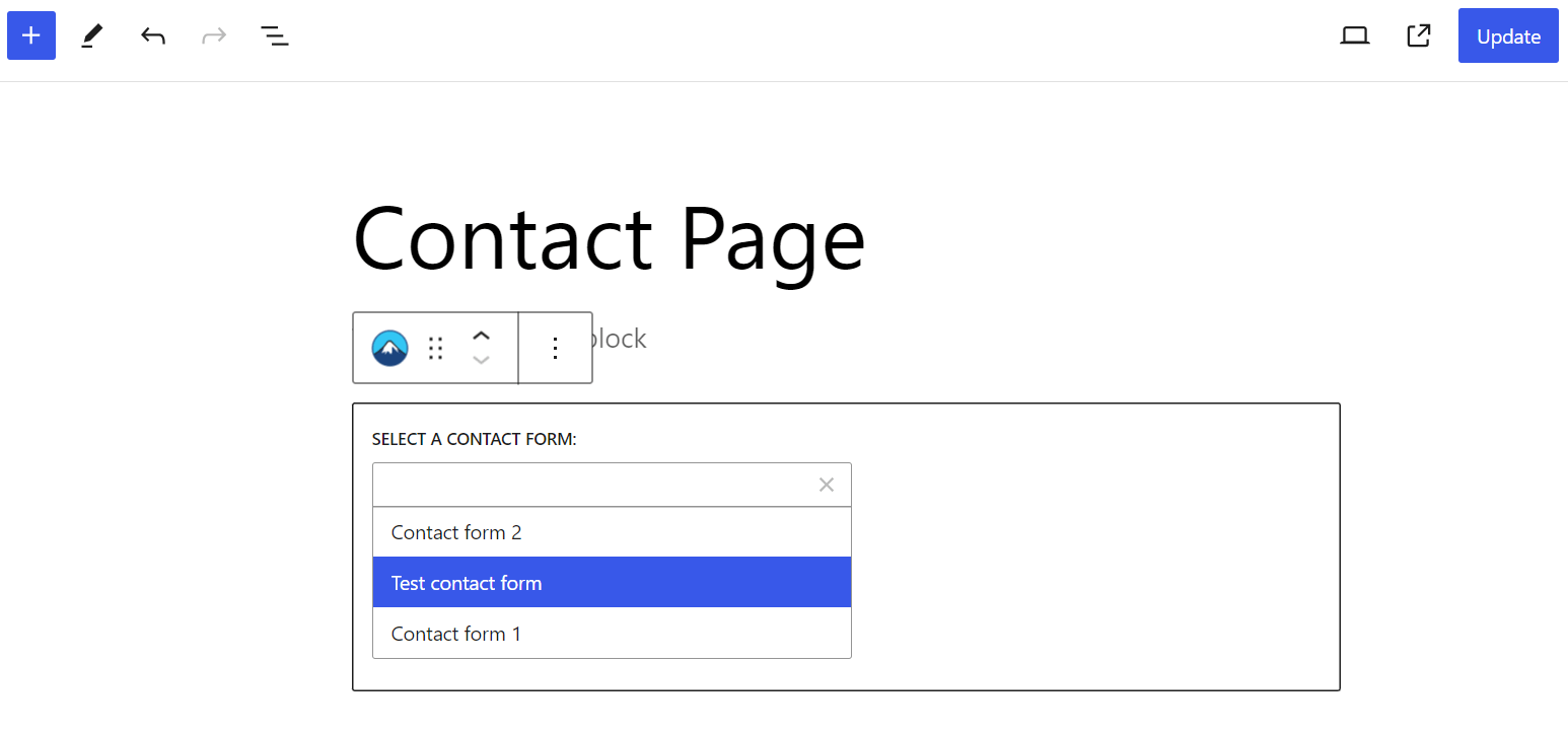 insert Contact Form 7 blocks