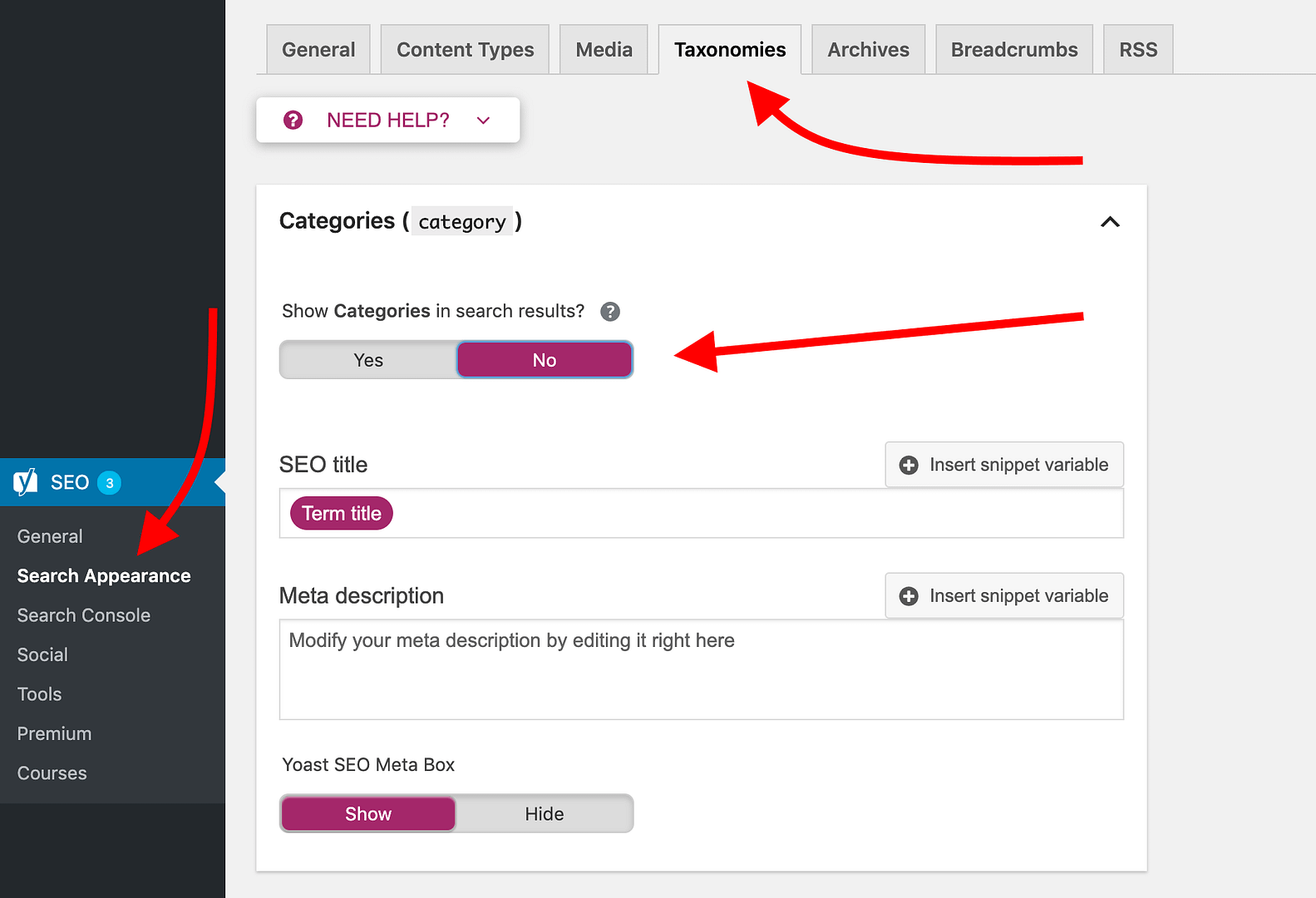 yoast categories.