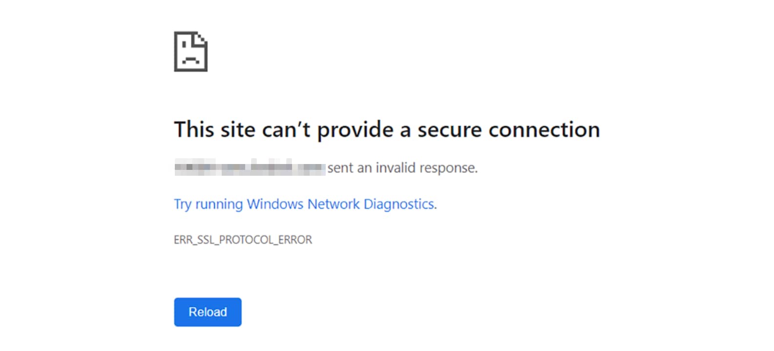 An SSL protocol error