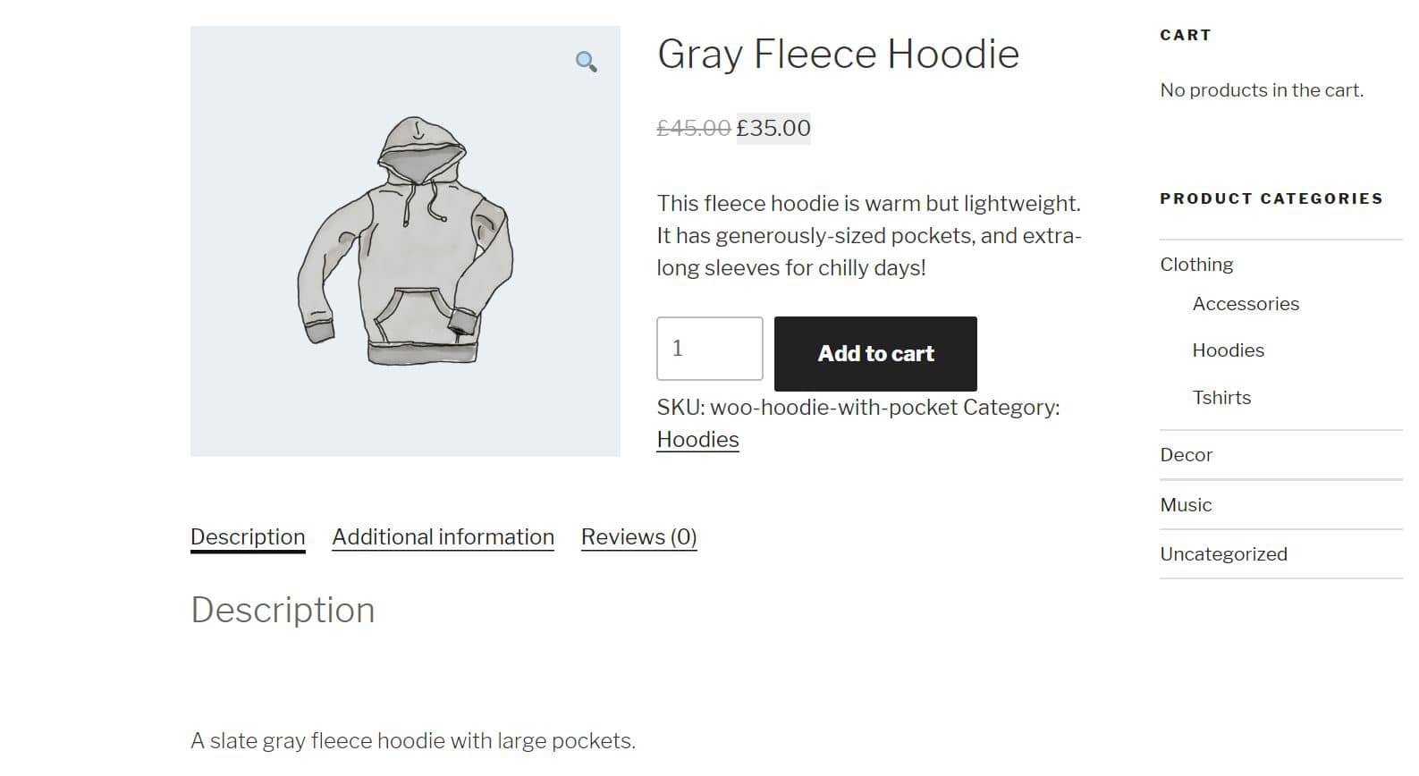 A WooCommerce product description.
