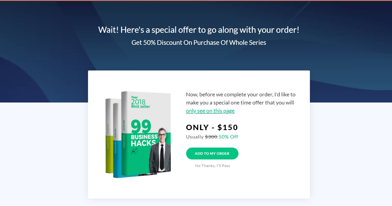 Cartflows upsell demo template.