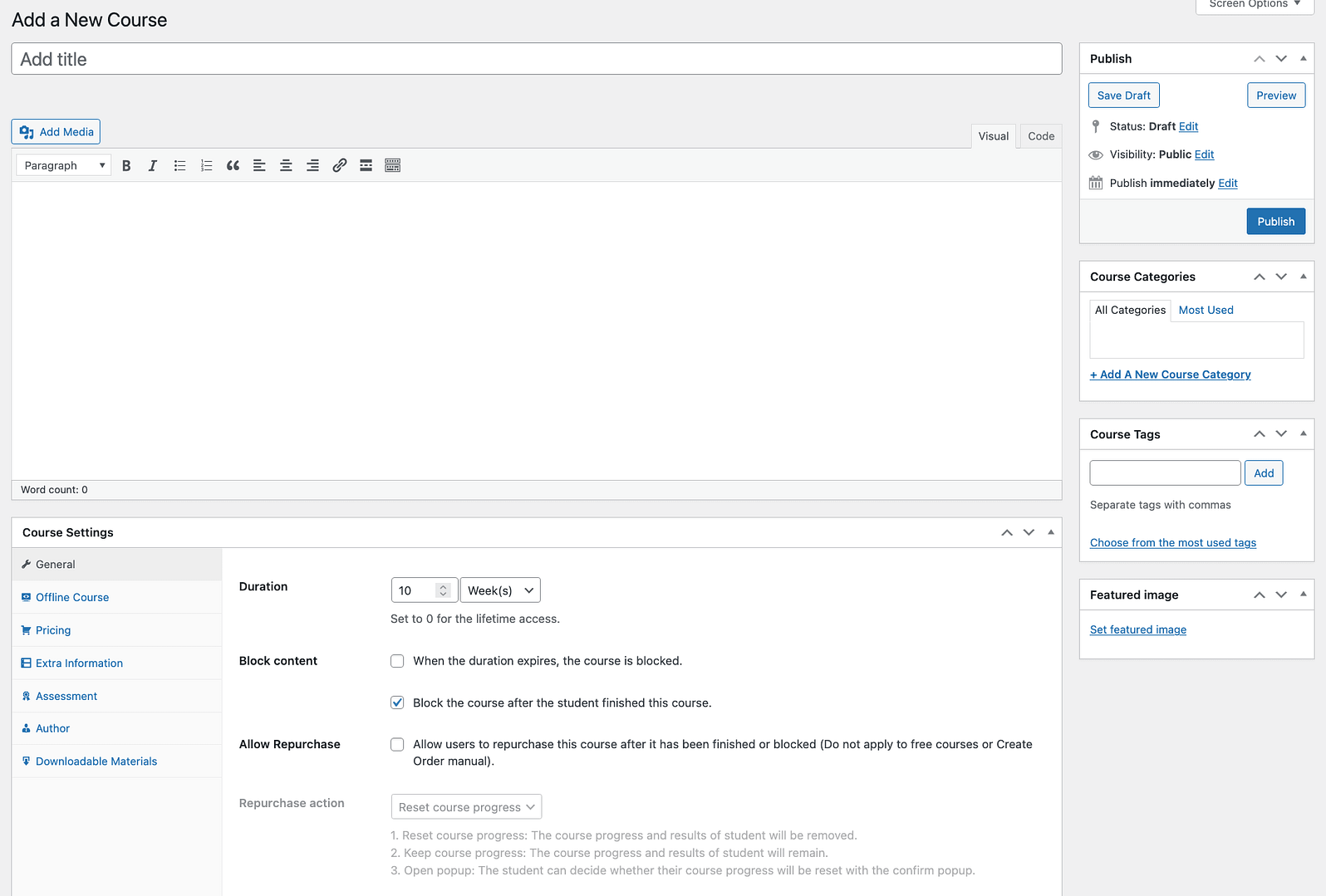 LearnPress course builder