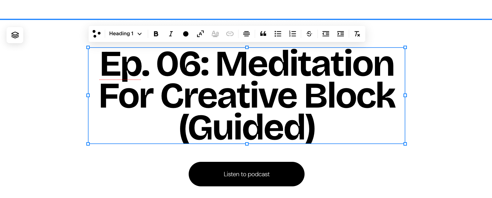 Squarespace edit page