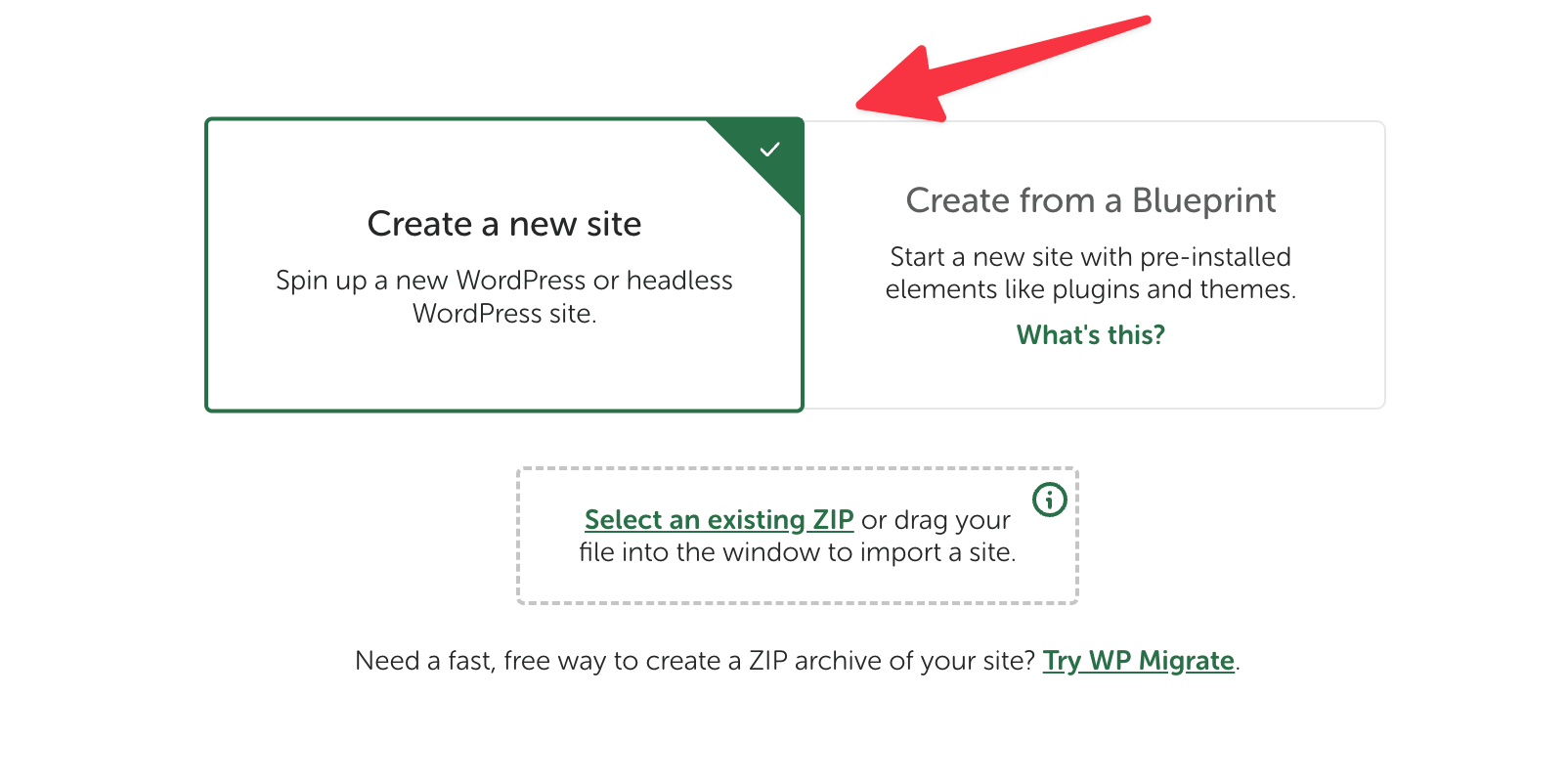 create new site
