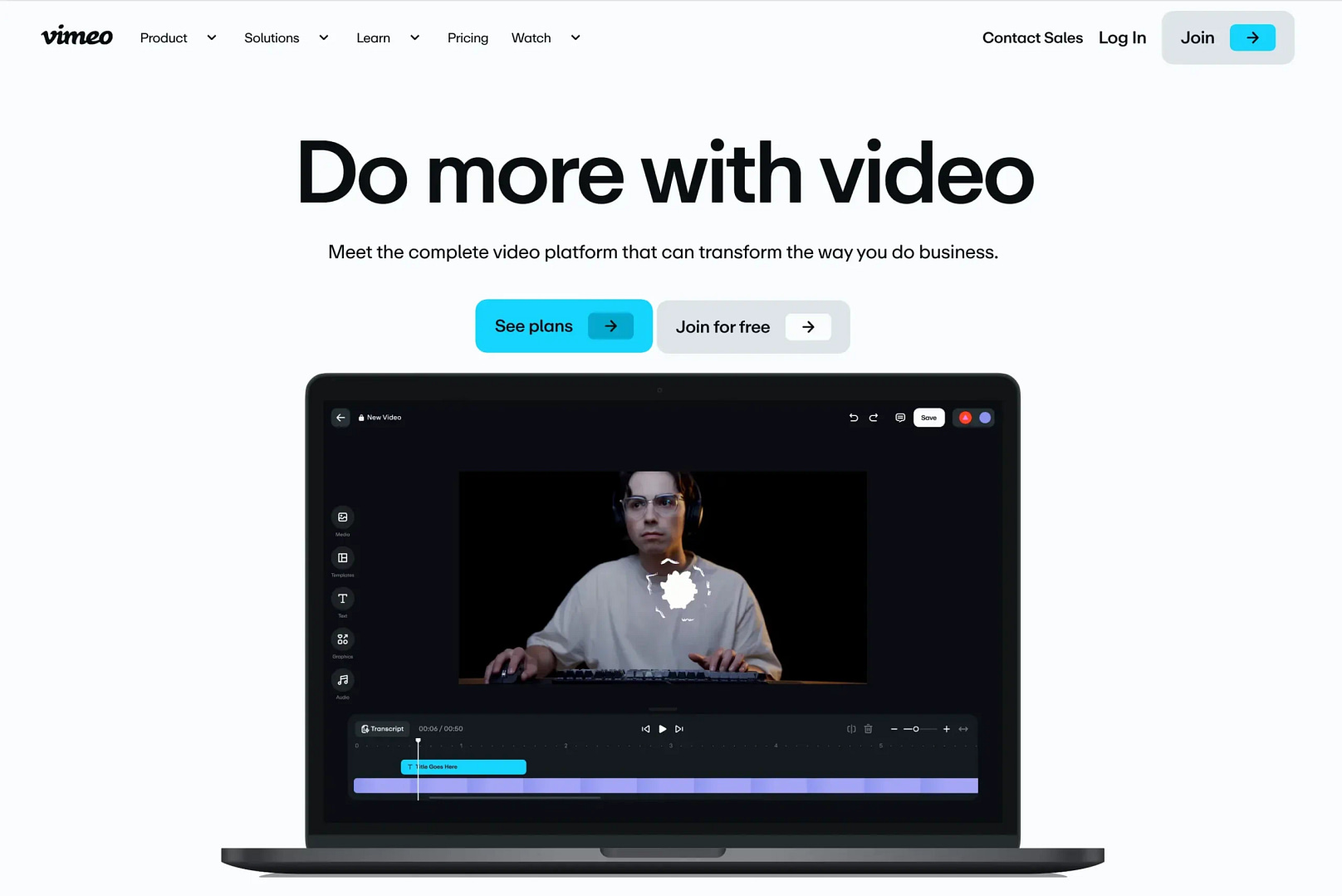 Vimeo homepage.