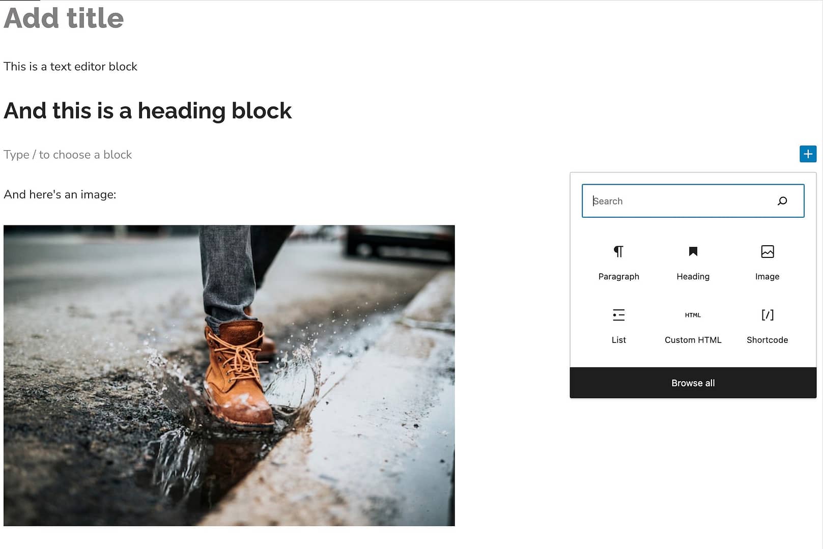 WYSIWYG web builder: WordPress - Edit post.