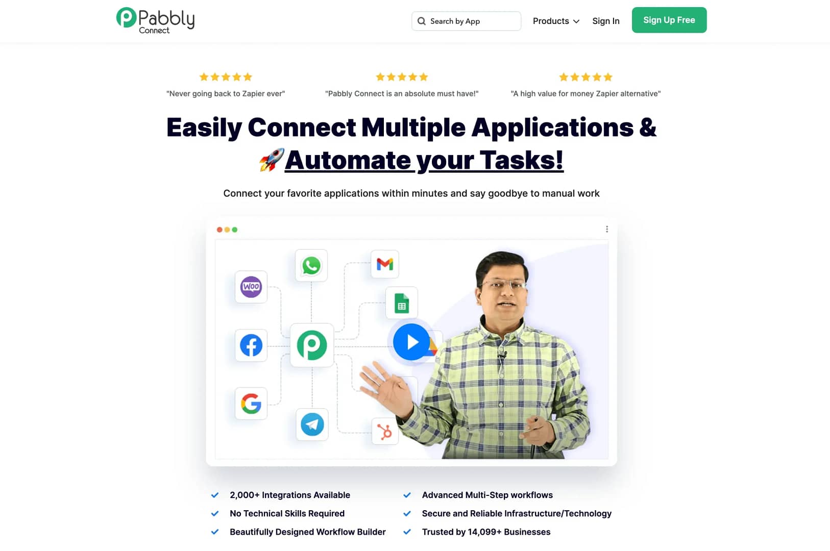 Pabbly Connect homepage.