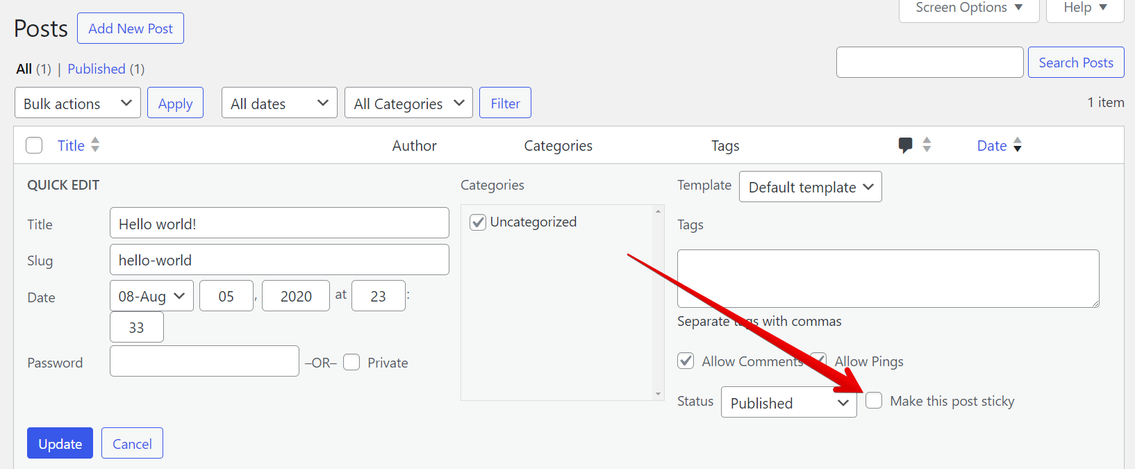 What Is a Sticky Post in WordPress?