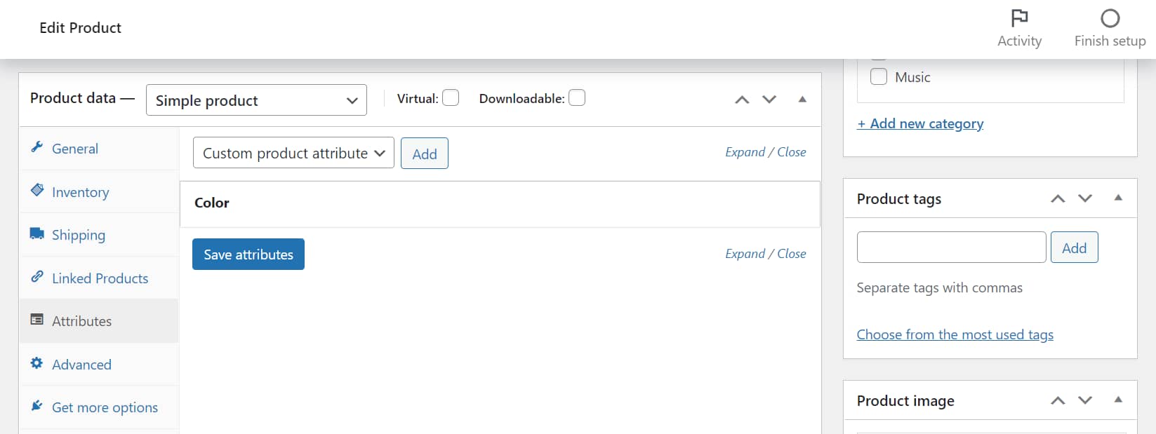 WooCommerce product attributes. 
