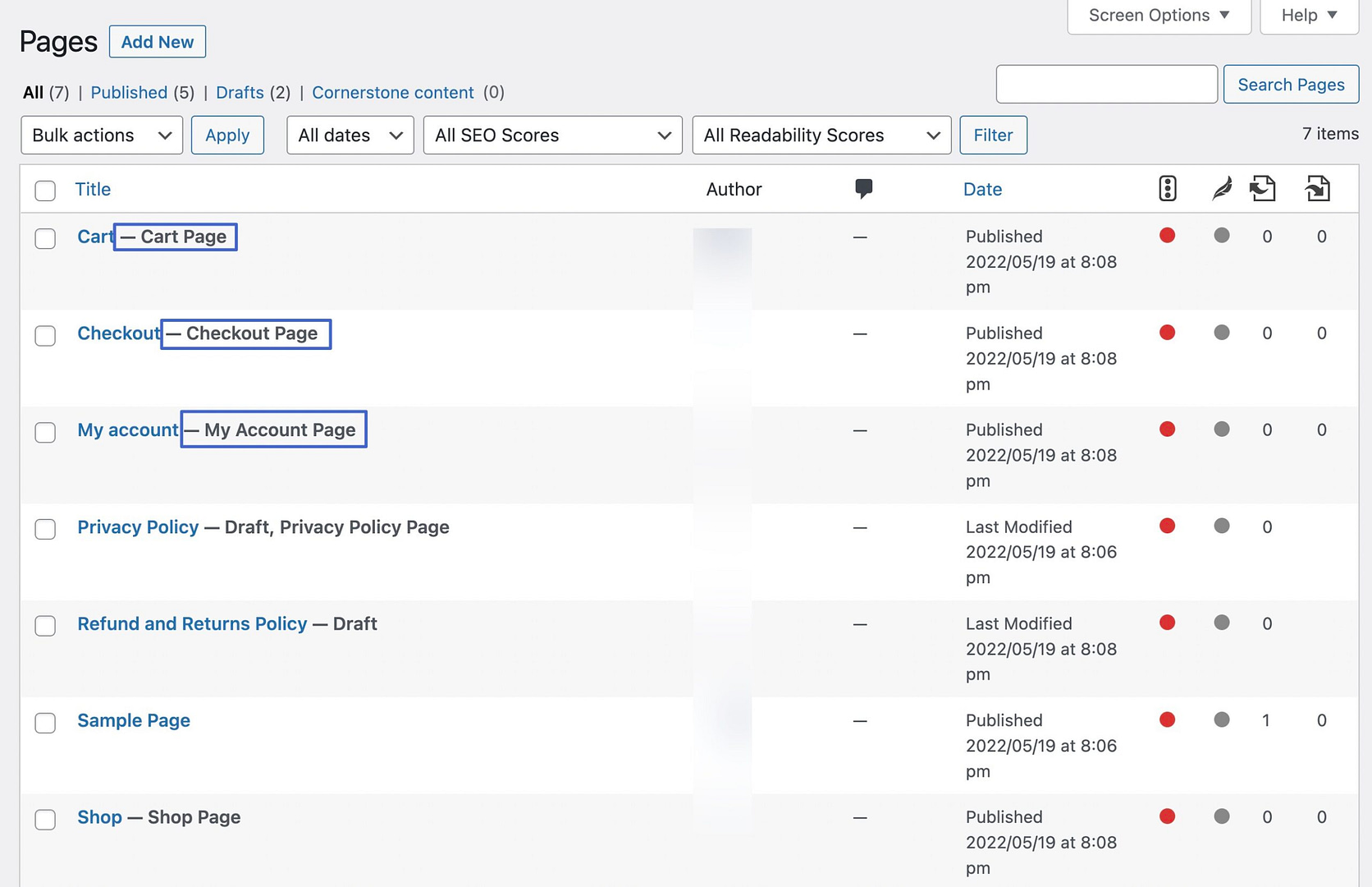premade woocommerce pages