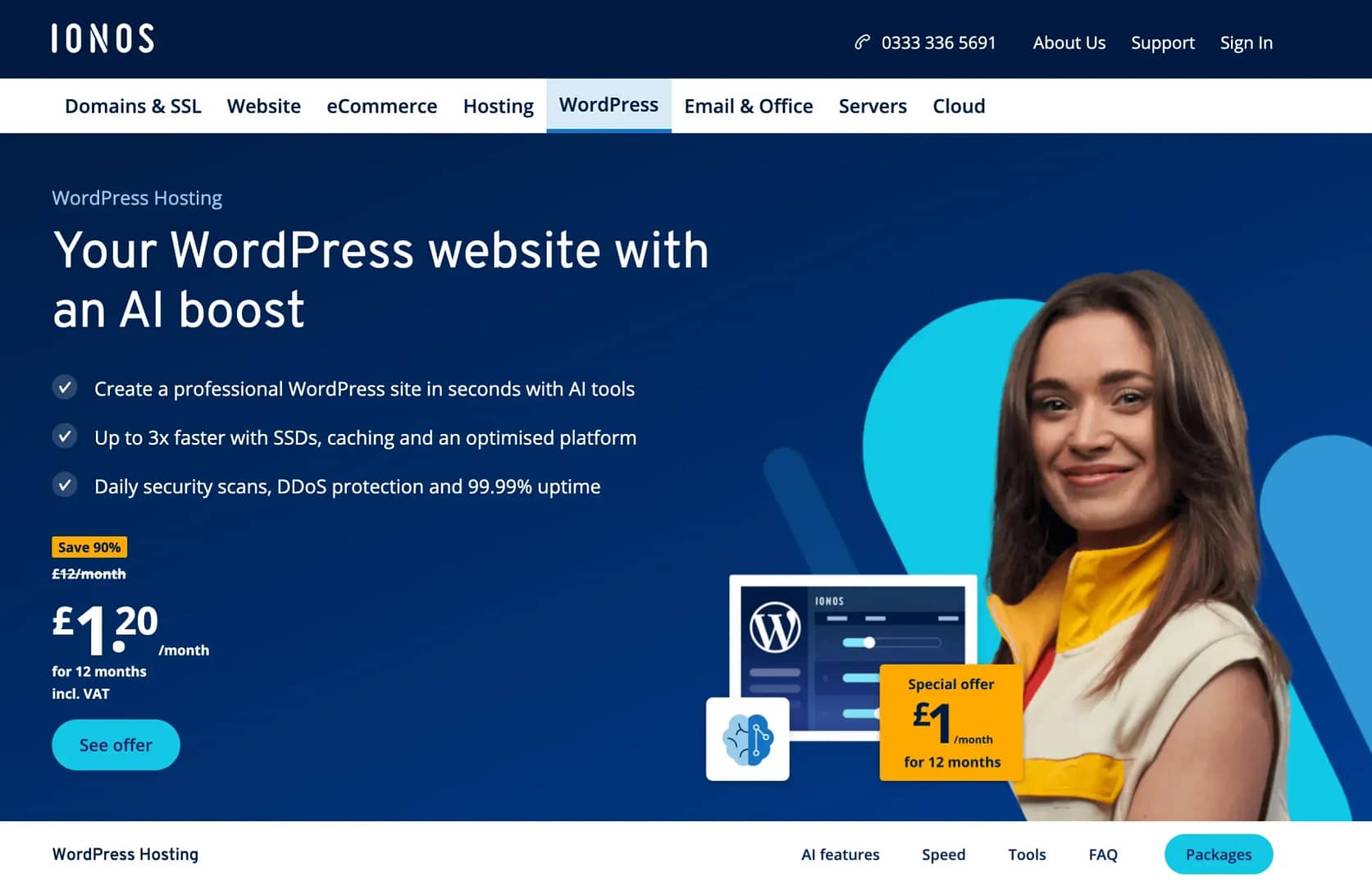 IONOS offers some of the best cheap UK web hosting available.
