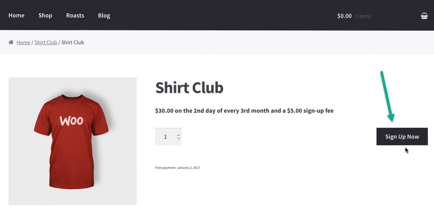 final product for WooCommerce recurring payments