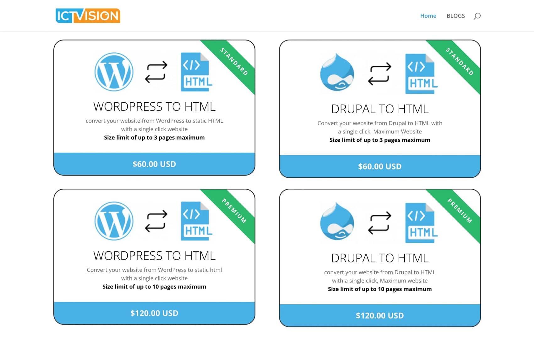 ICTVision homepage.
