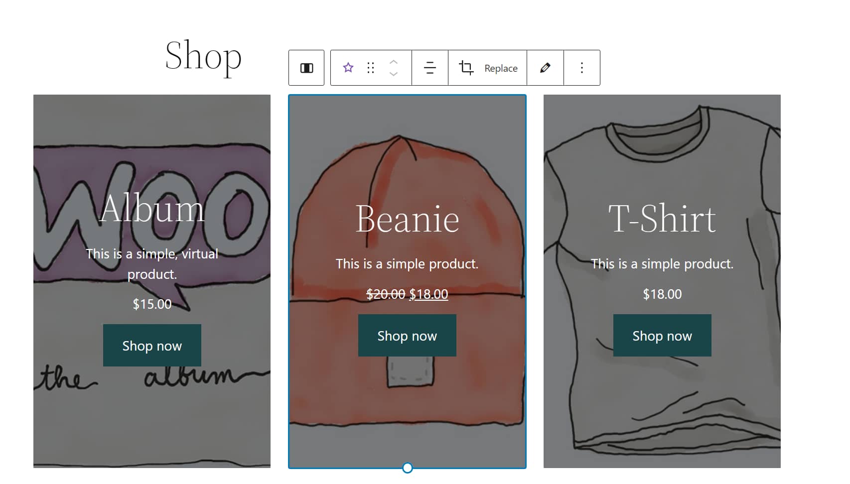 Displaying multiple featured products using columns