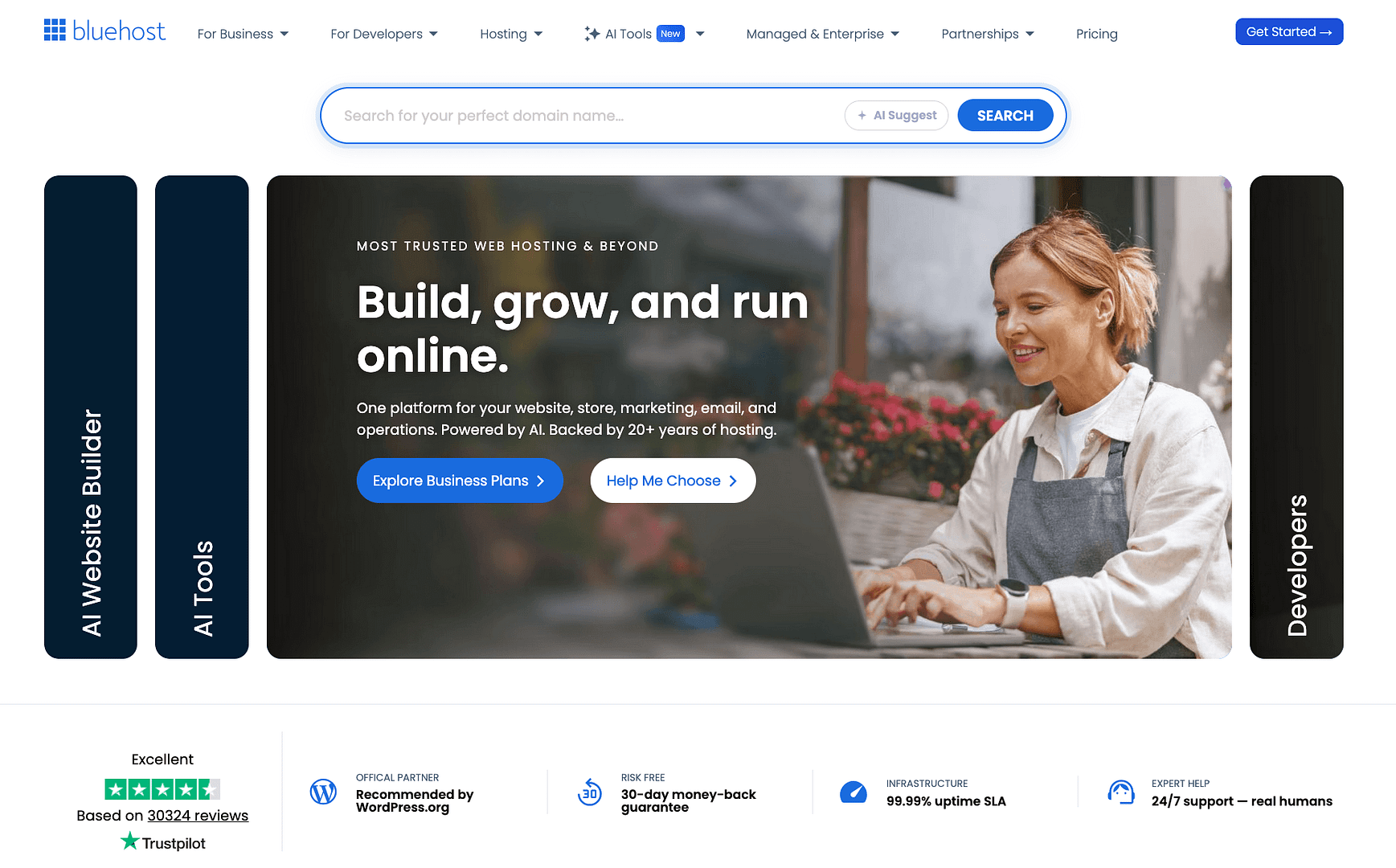 Bluehost homepage