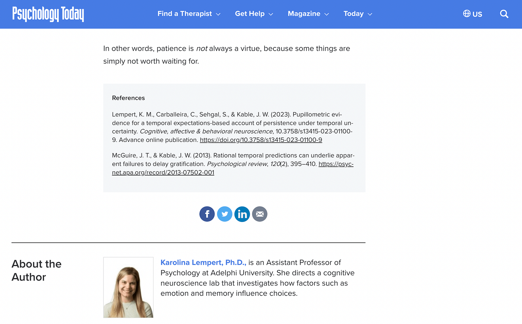 An example of an author bio box at the end of a blog post.