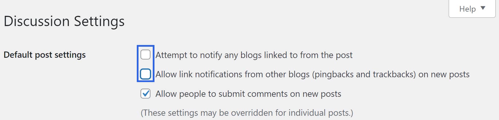 Disabling pingbacks and trackbacks in WordPress. 