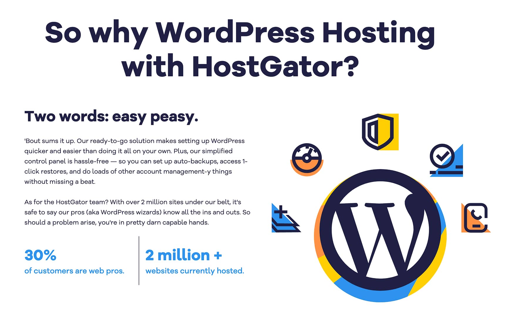 HostGator WordPress marketing material.