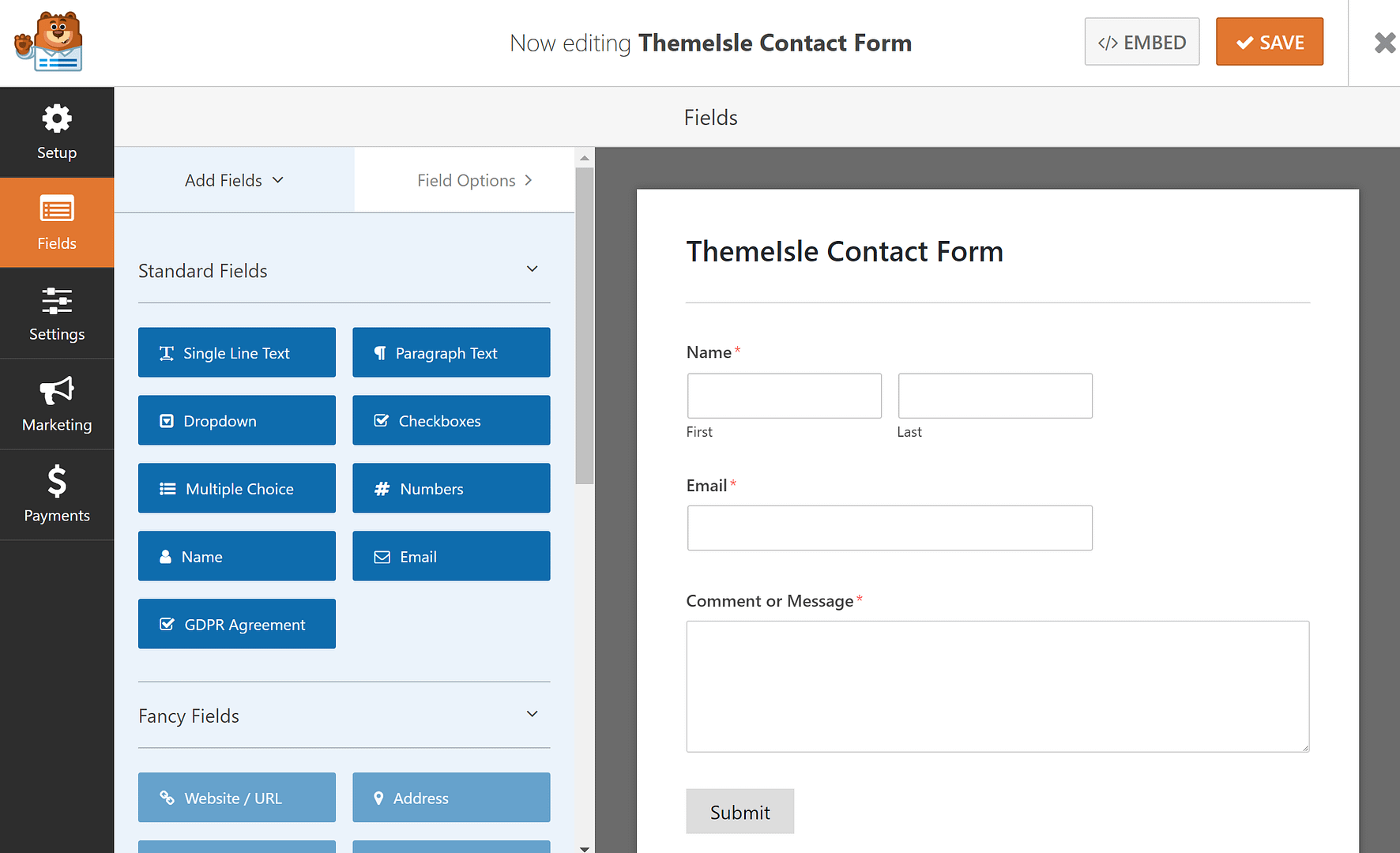 Edit form