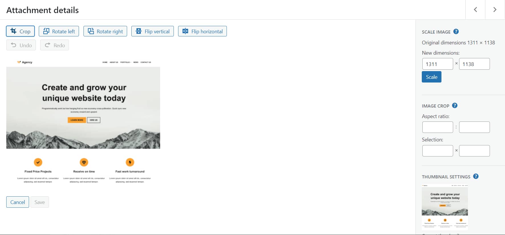 edit images in wordpress