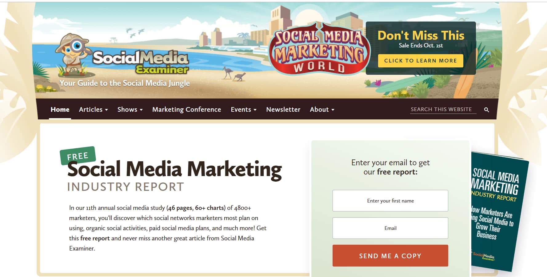 Illustrations are one of the best web design ideas when used like the Social Media Examiner branding
