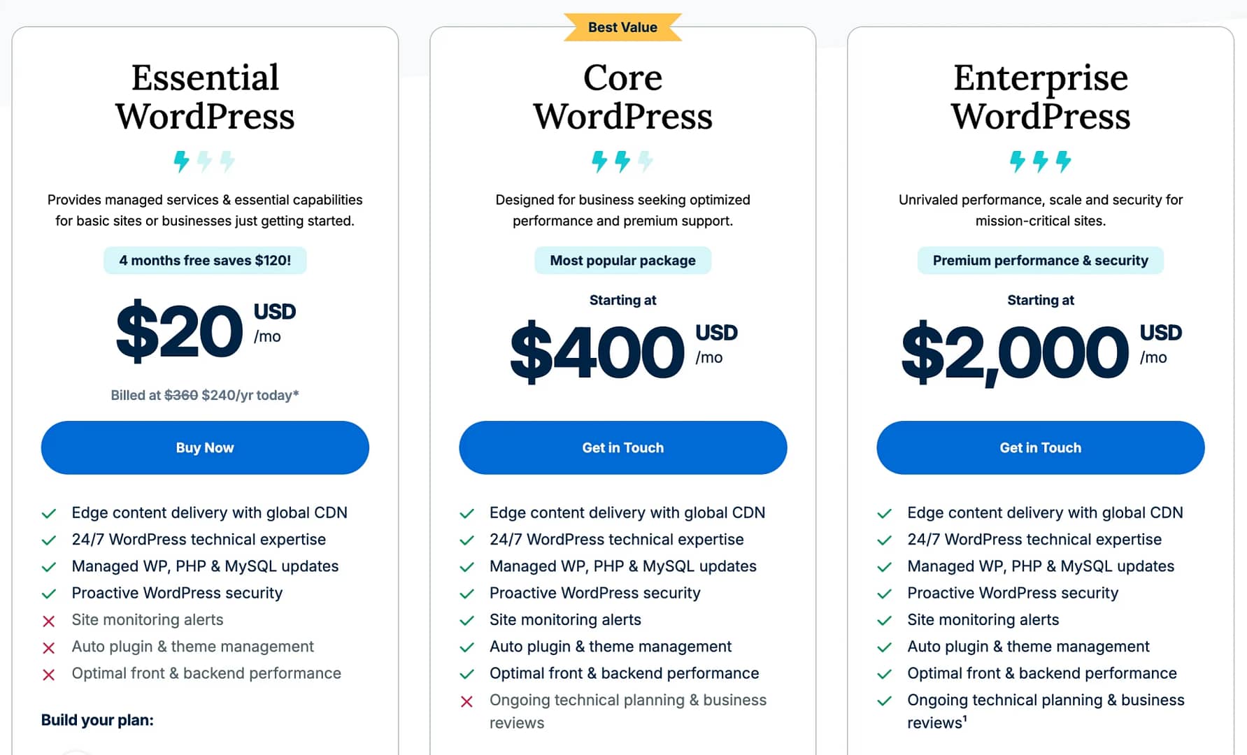 WP Engine Pricing and Plans.