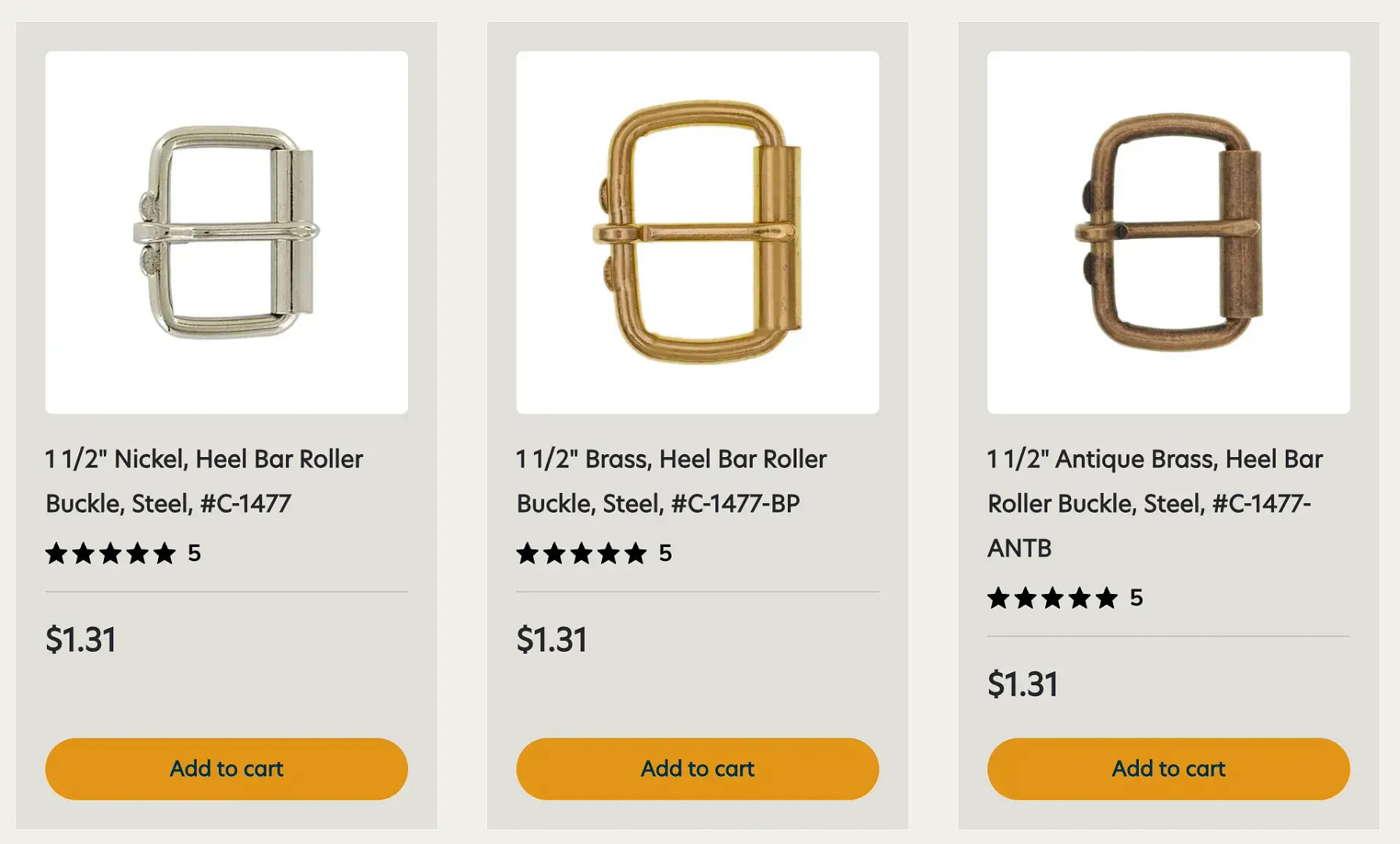 Studio belt buckle product photos.