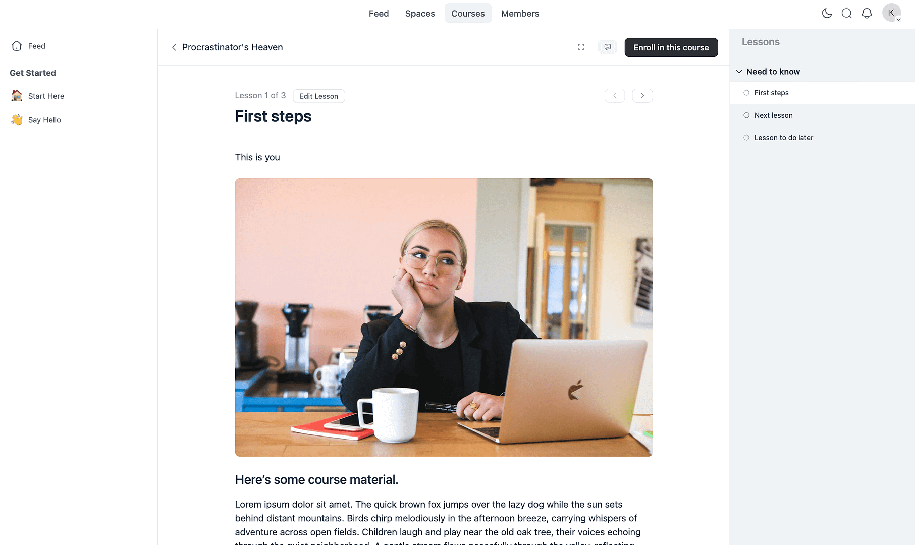 fluent course page
