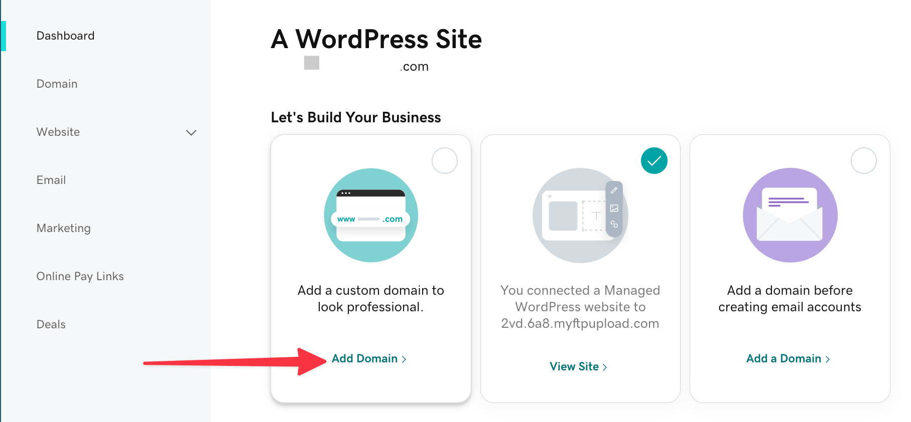 add domain in GoDaddy