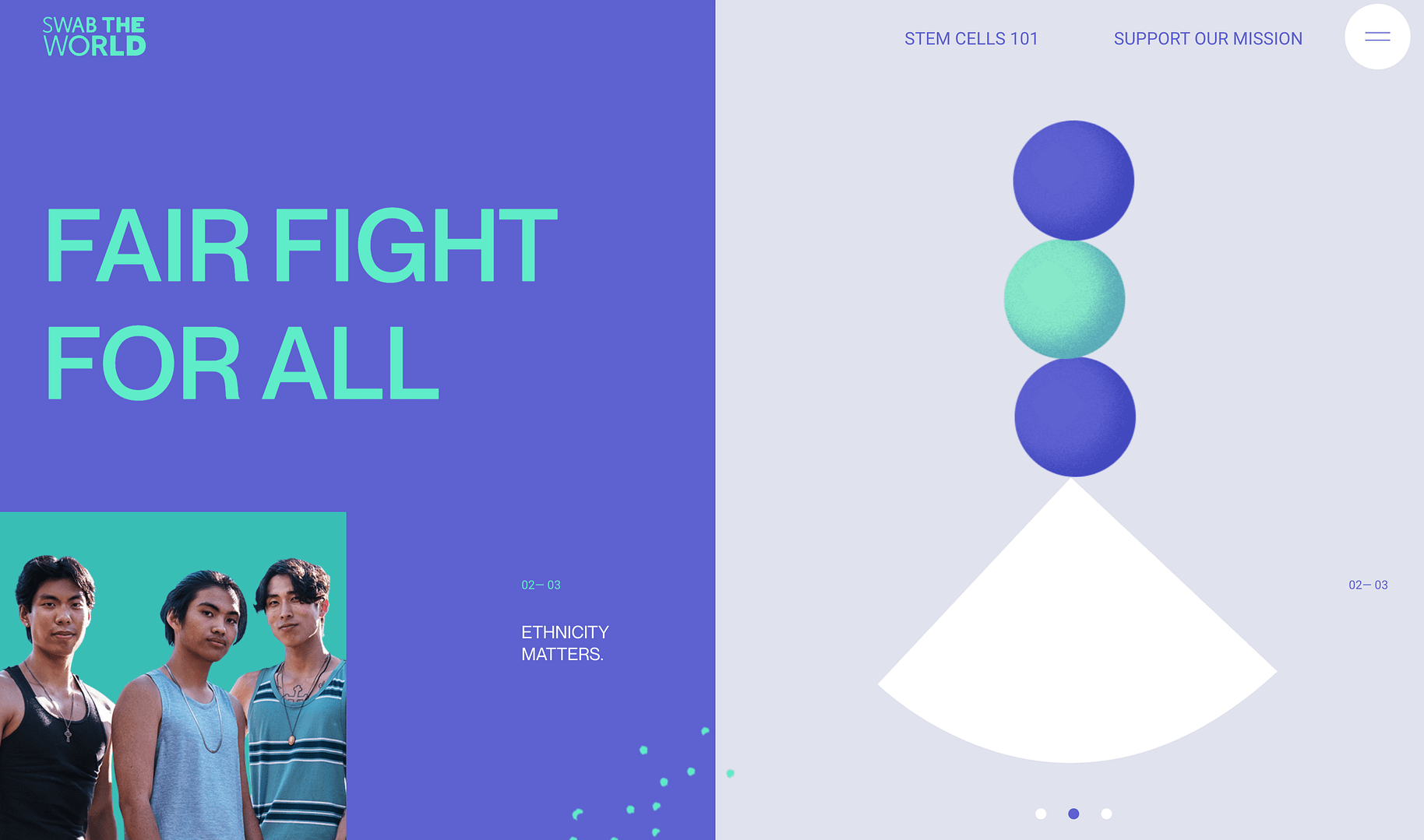 The Swab the World site features innovative web design qualities.