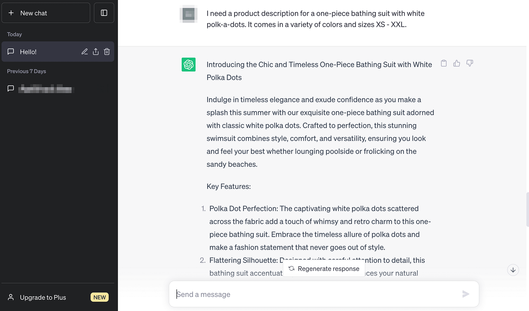 Using ChatGPT for marketing to generate product descriptions.