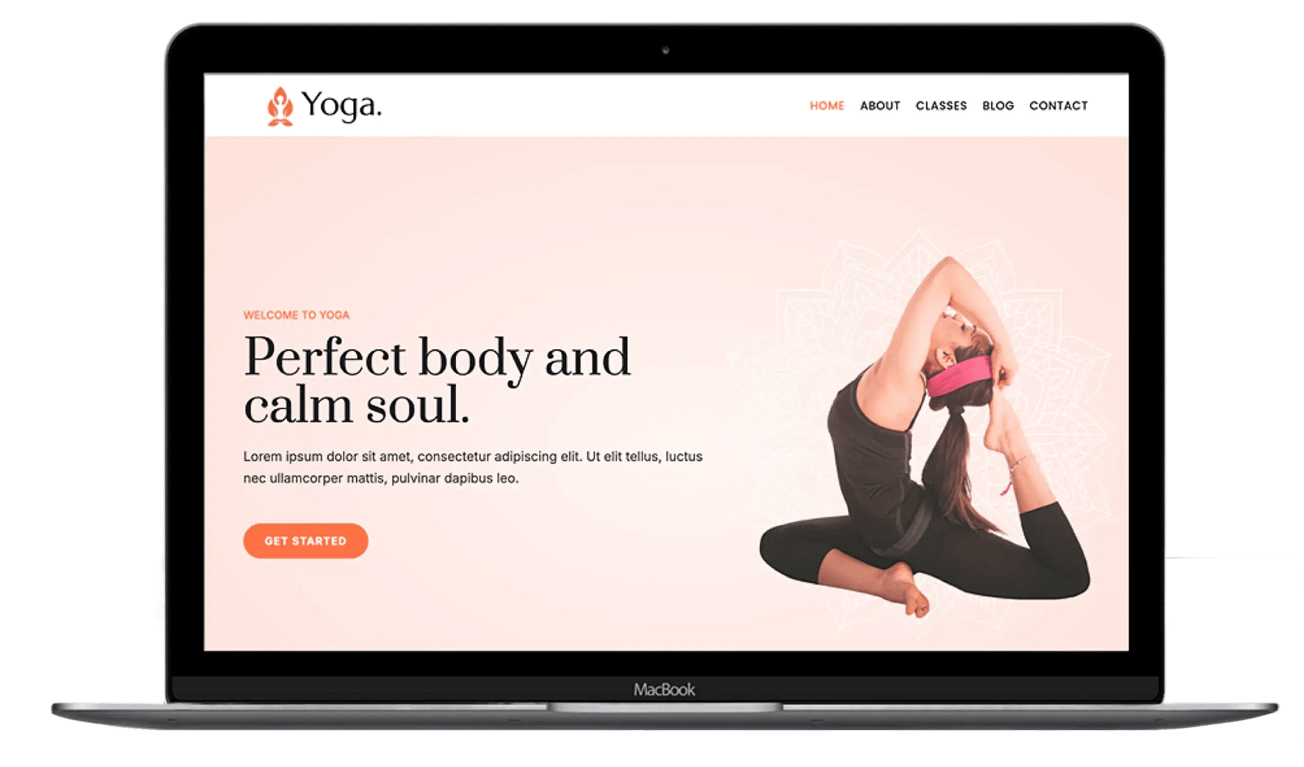 Kortez Yoga Theme Laptop Demo.