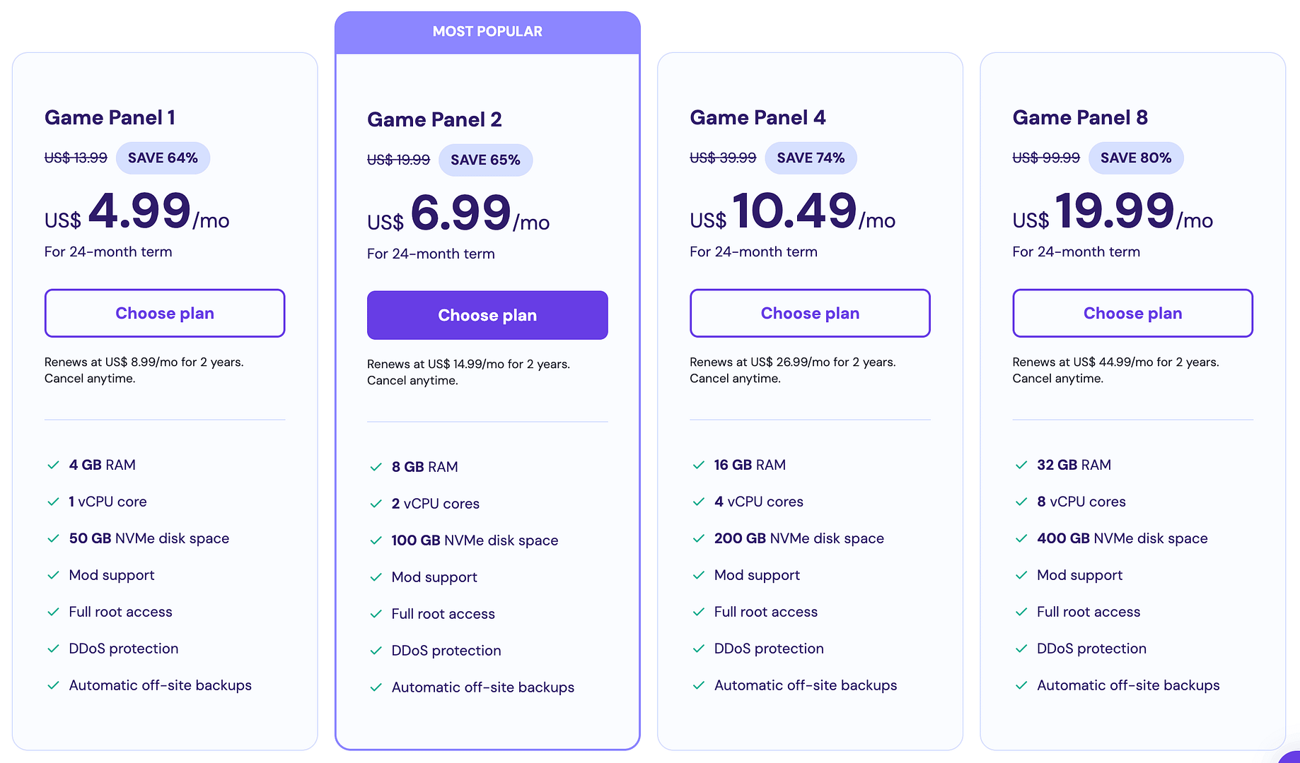 Hostinger game server hosting.