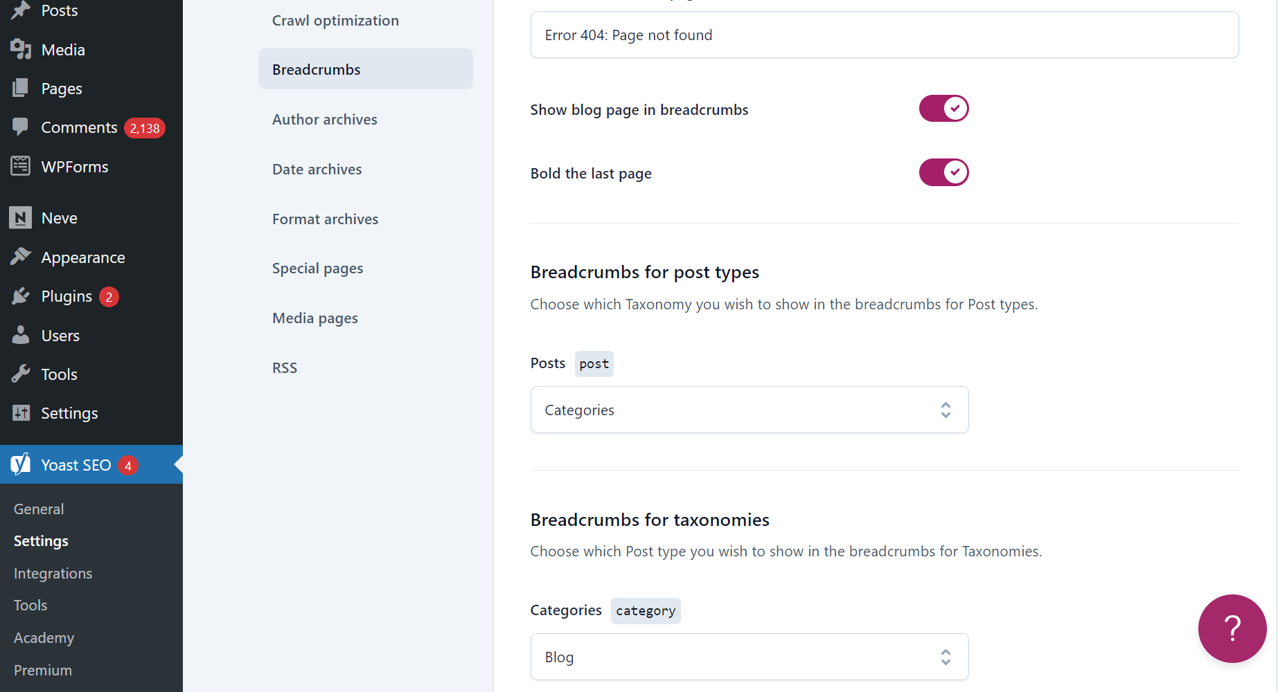increase time on site with Yoast breadcrumbs