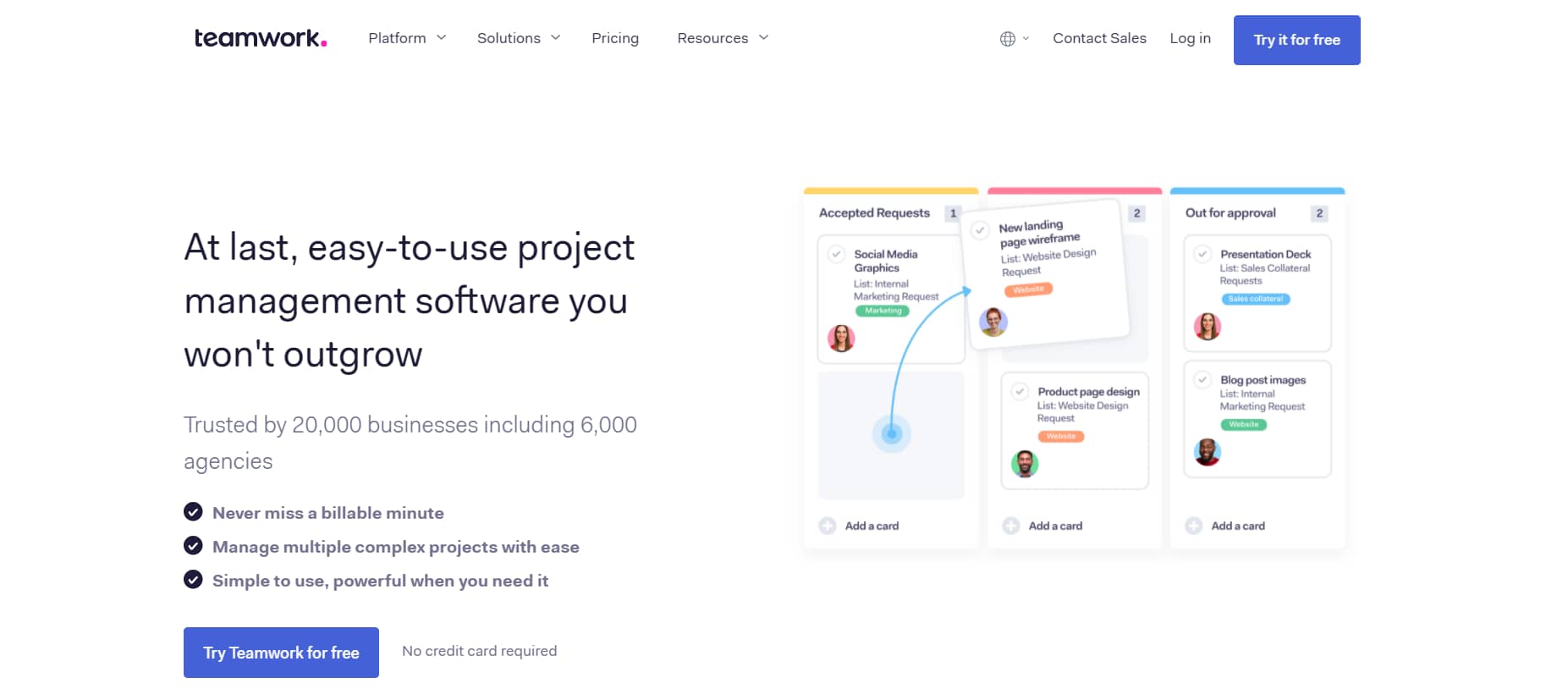 Teamwork free Trello alternative