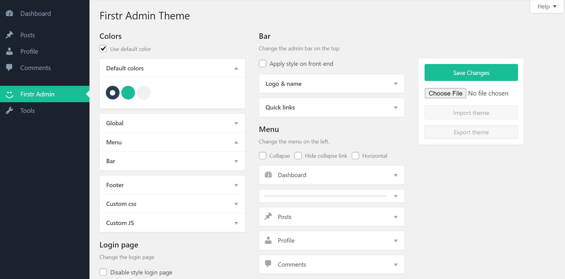 firstr admin theme demo