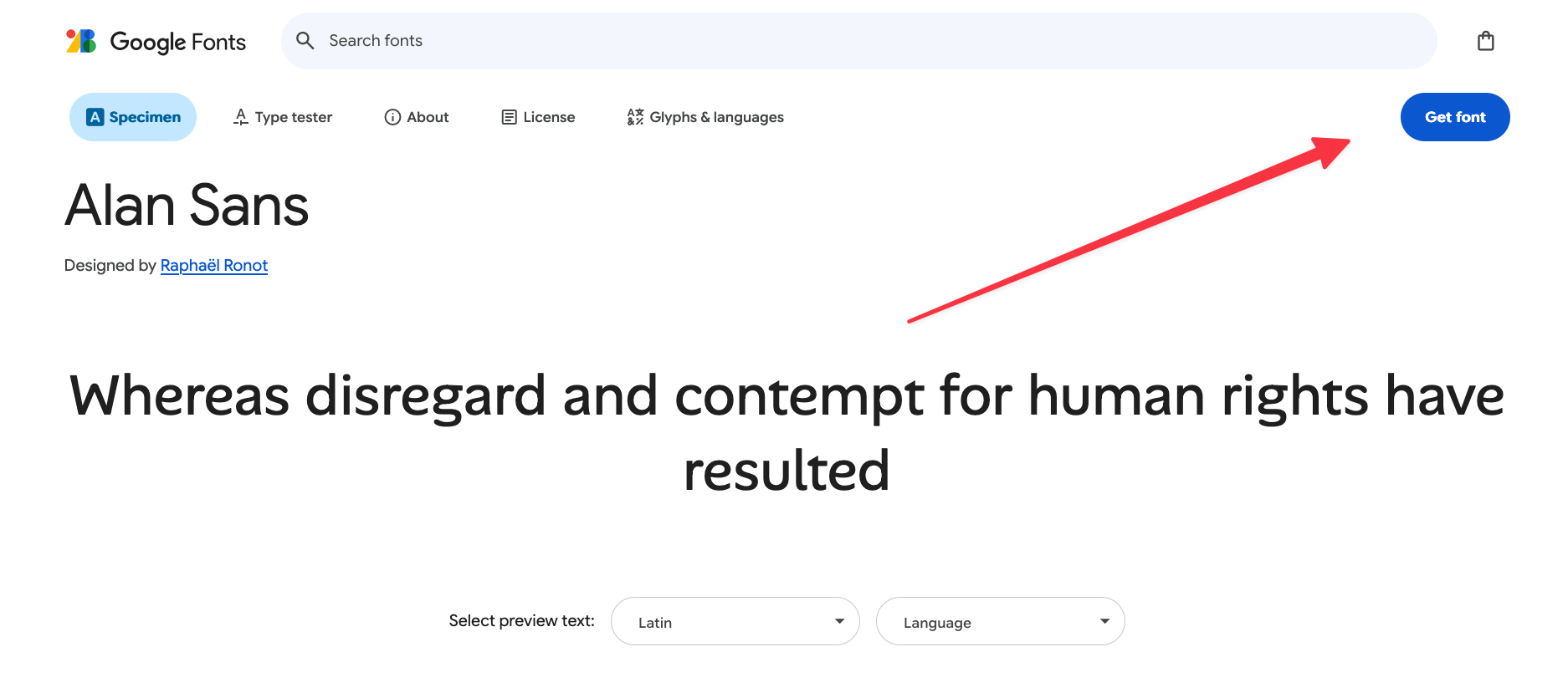 font at google
