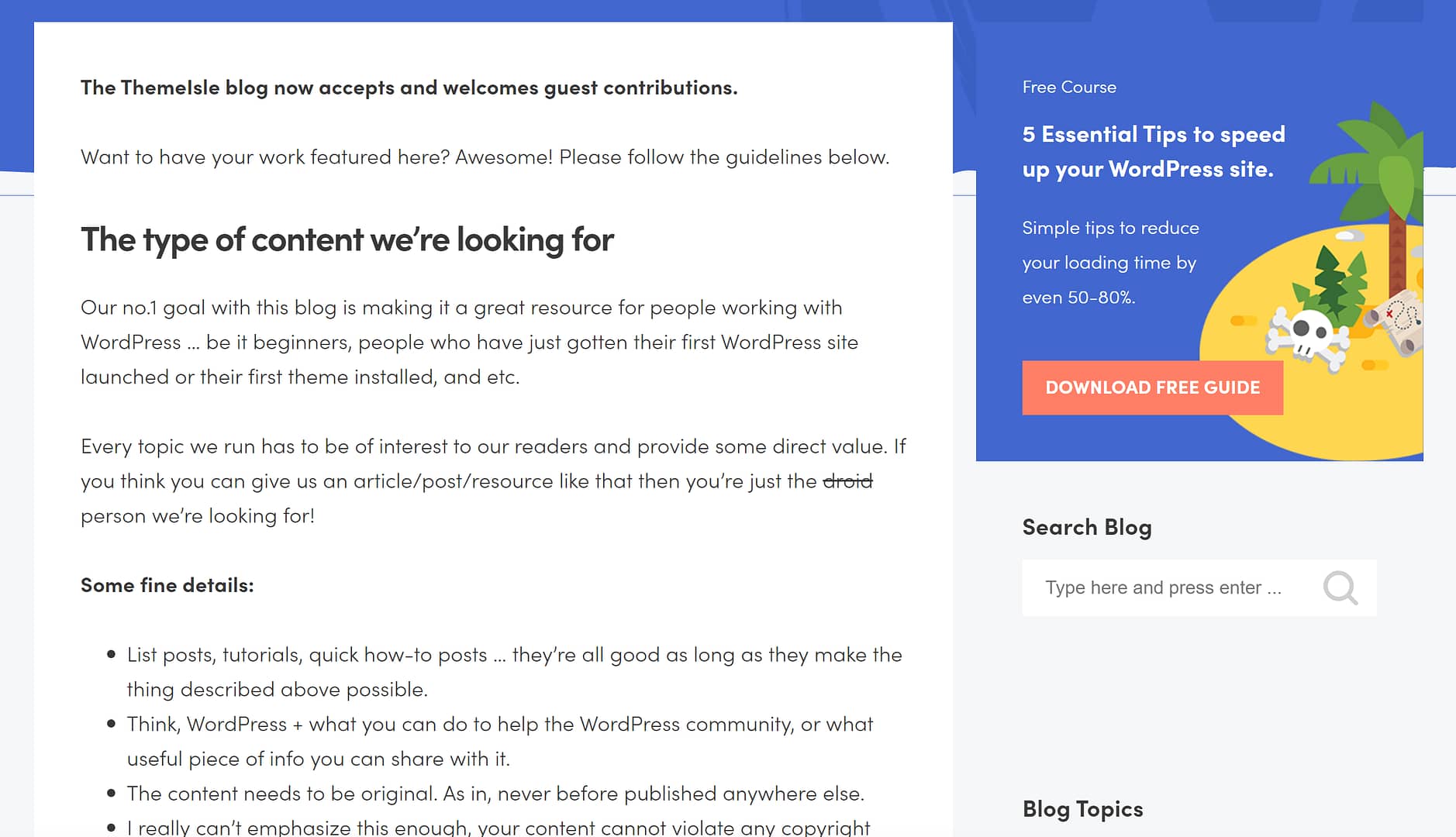 What we look for in a guest post pitch at Themeisle