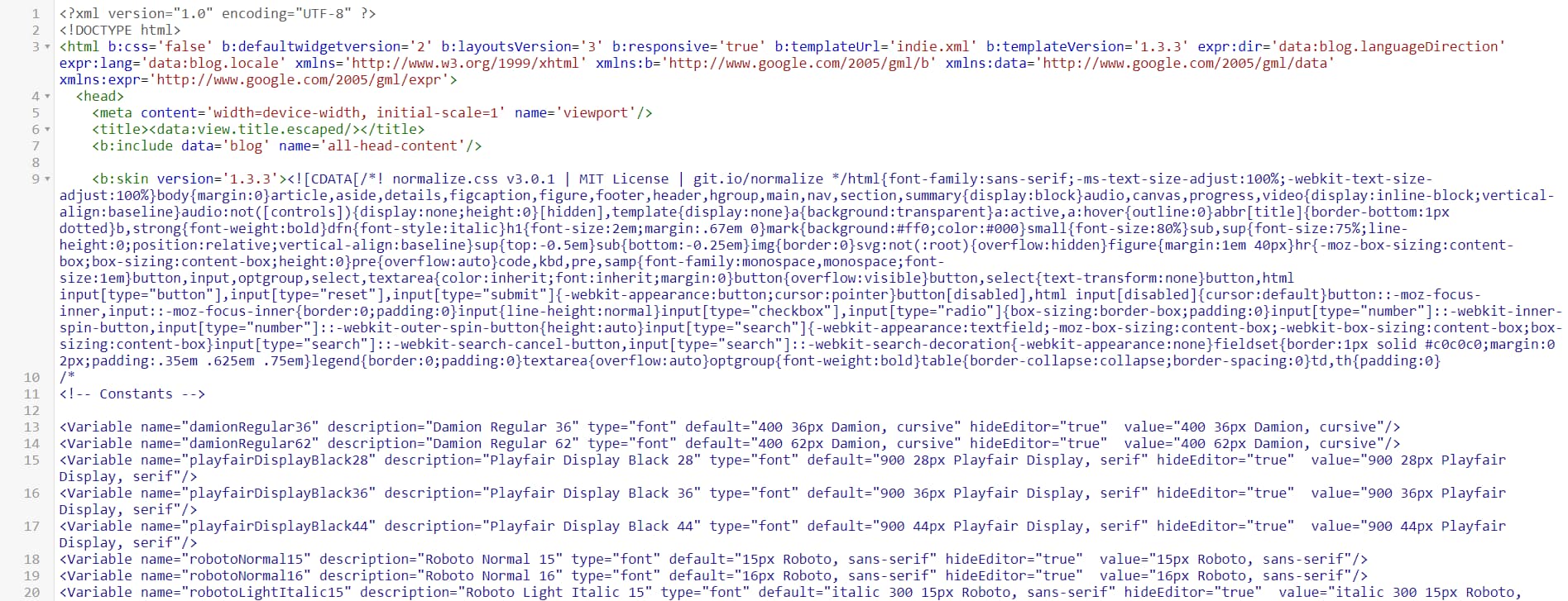Blogger code