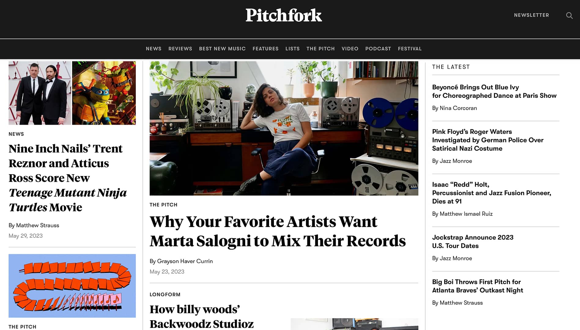 Pitchfork example of 90s web design.