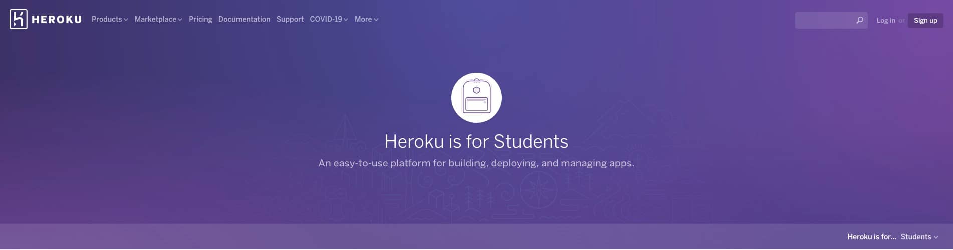 Heroku offers web hosting for students who are interested in building and deploying web applications