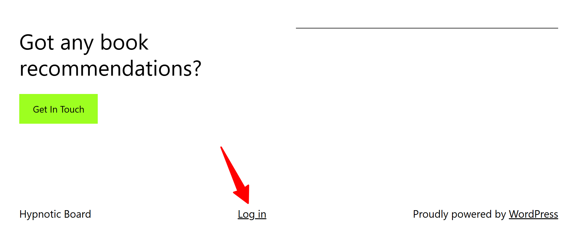 Website footer displaying a Login link when logged out