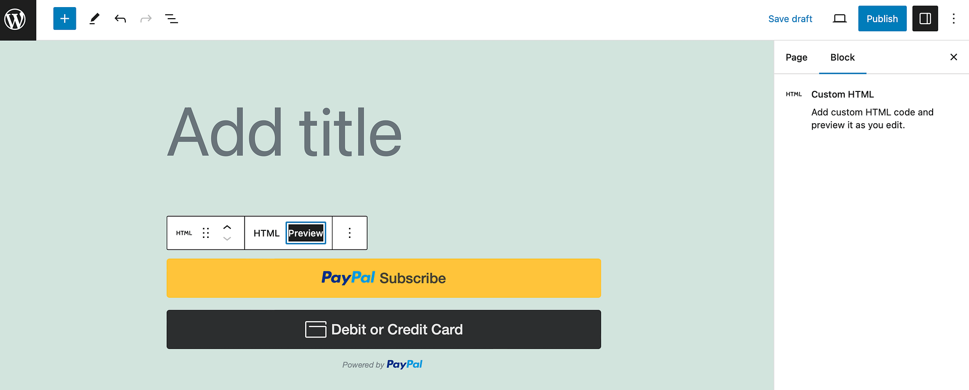 How to add PayPal button to WordPress