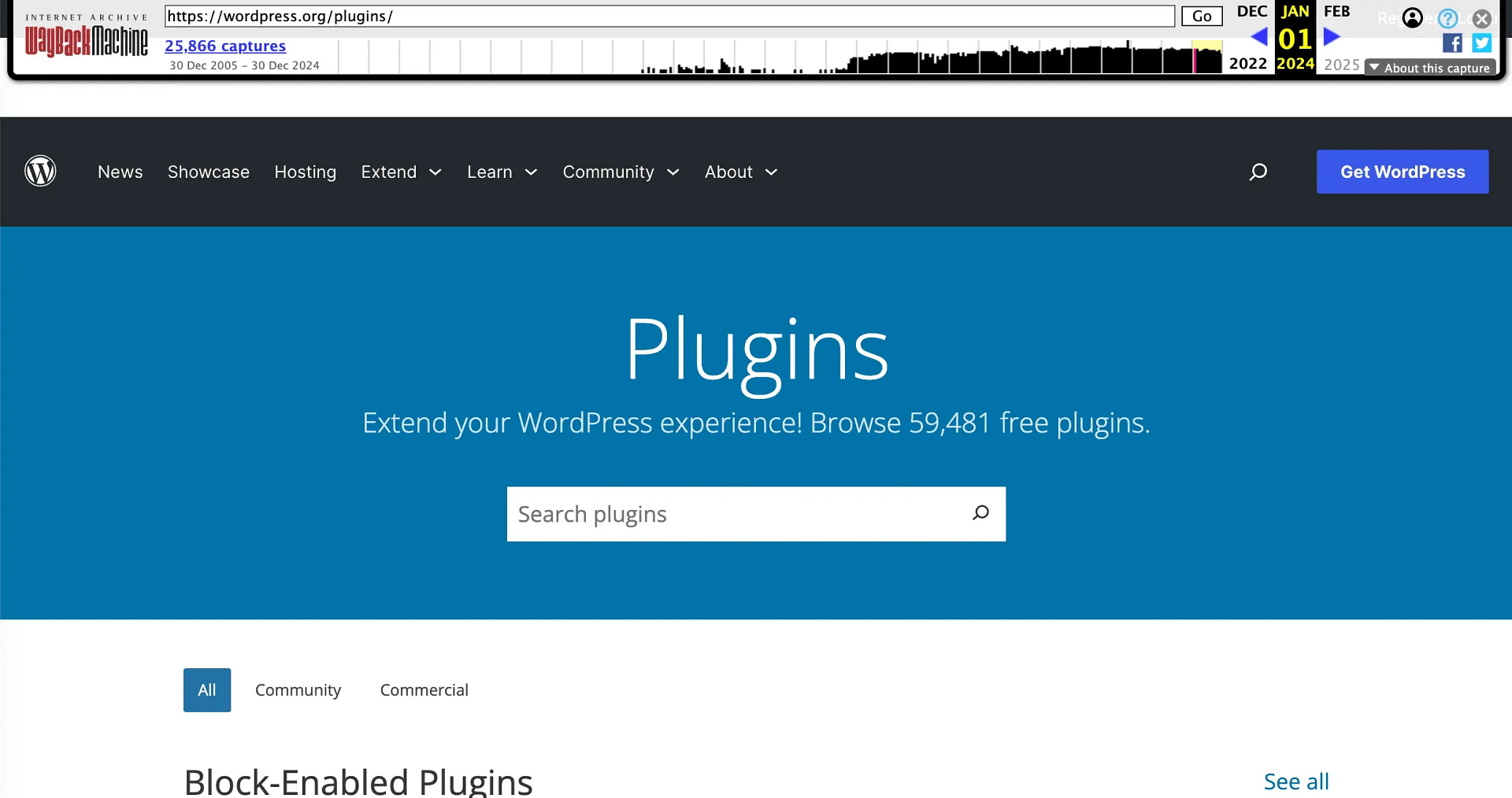 The total amount of WordPress plugins in the WordPress repository on the 1st of January 2024.