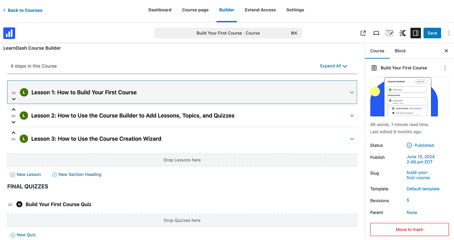 LearnDash builder