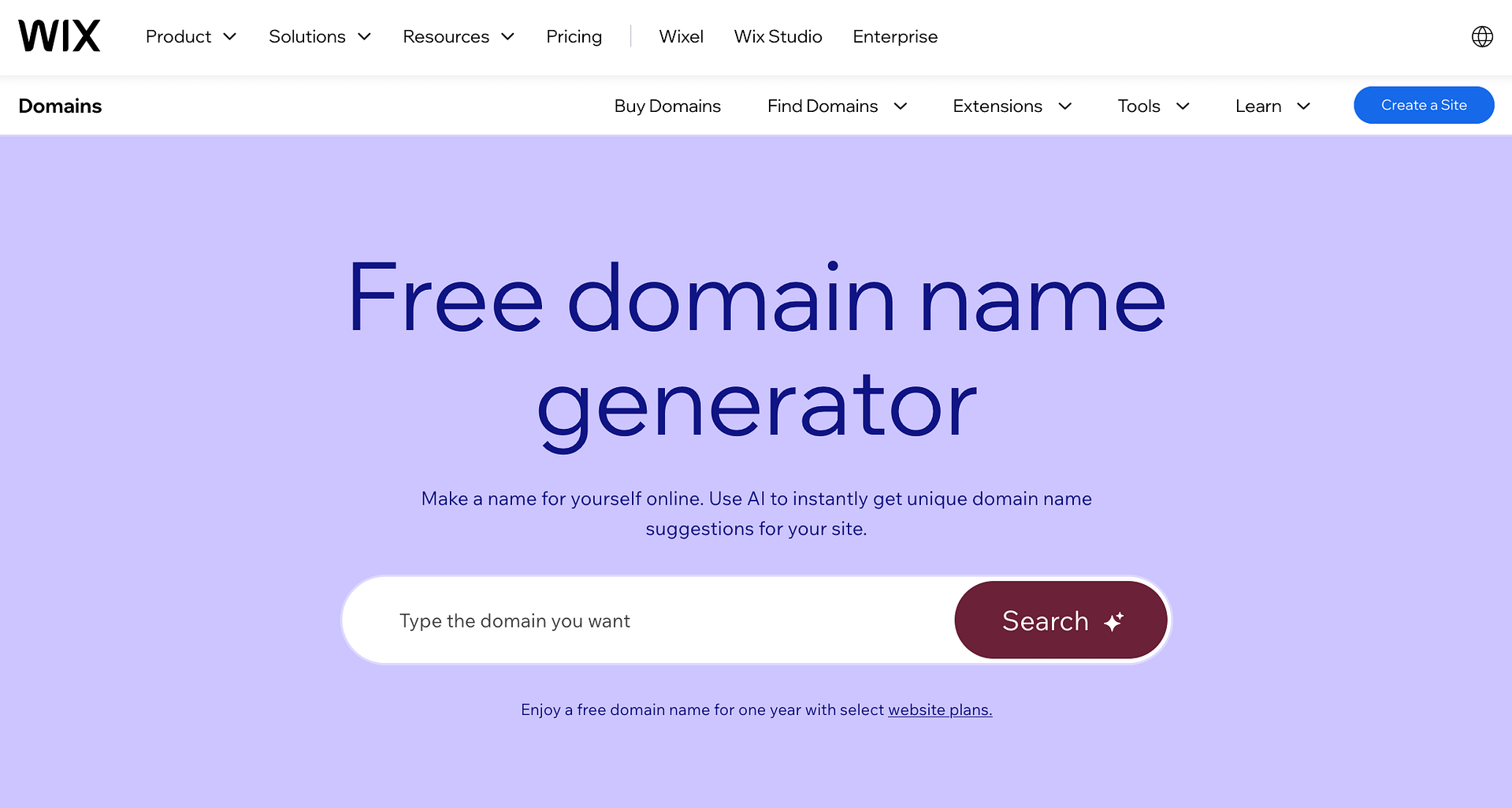wix domain name generator