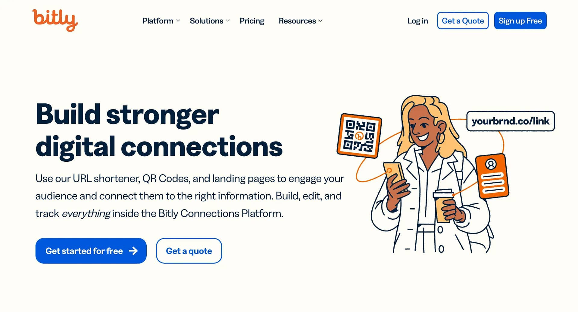 Bitly homepage.