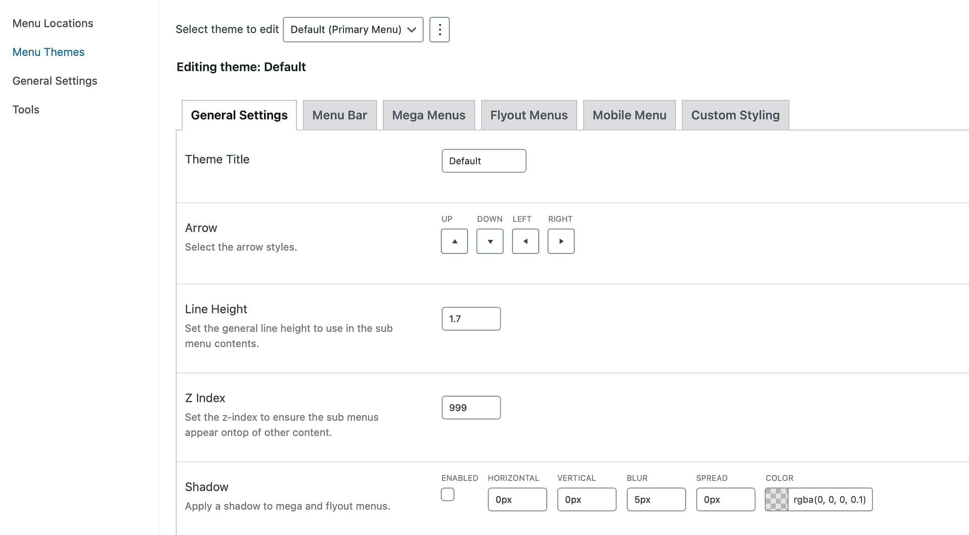 How to customize mega menu.