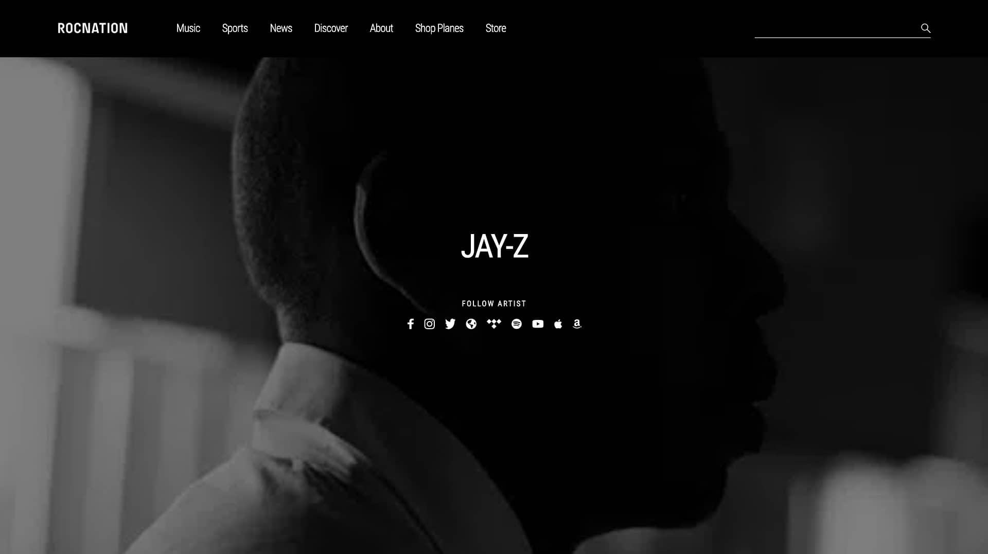 Jay-Z's Roc Nation website.
